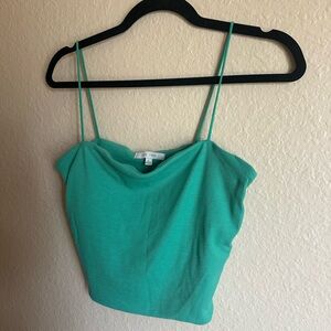 Love Tree Ribbed Crop Tank - Aqua